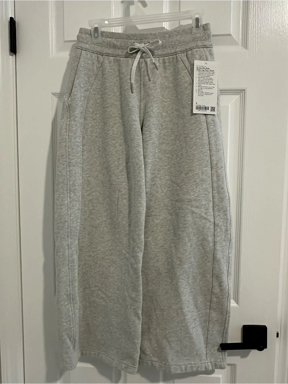 Lululemon Scuba Mid-Rise Wide-Leg Pant *Short Heathered Grey Size S-NWT